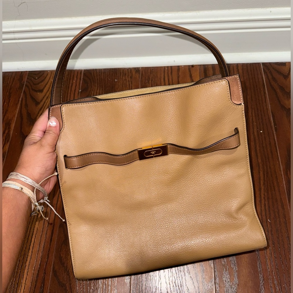 Tory Burch Lee Radziwill Pebbled Double Bucket Bag